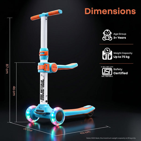 R for Rabbit Road Runner Stellar Duo 2-in-1 Kick Scooter One Size Blue Orange