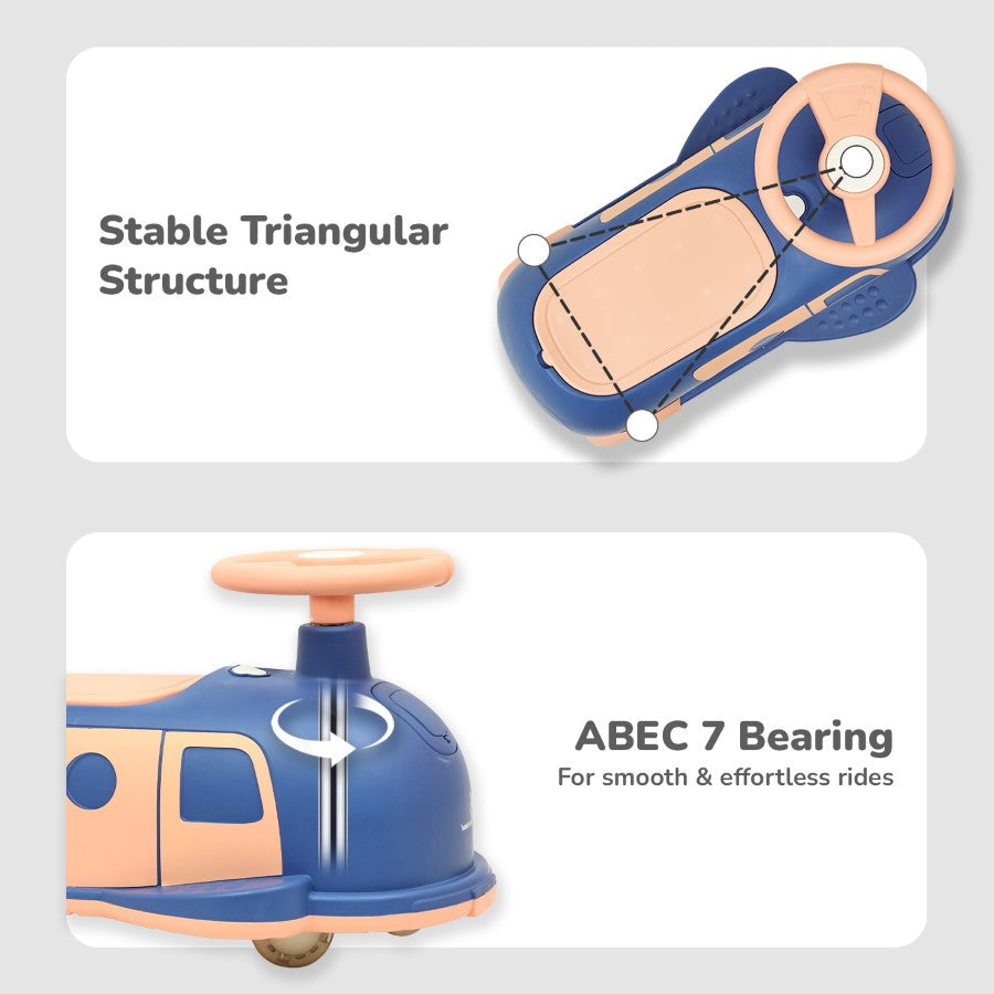 R For Rbbit Iya Iya Caravan Swing car - Blue Peach