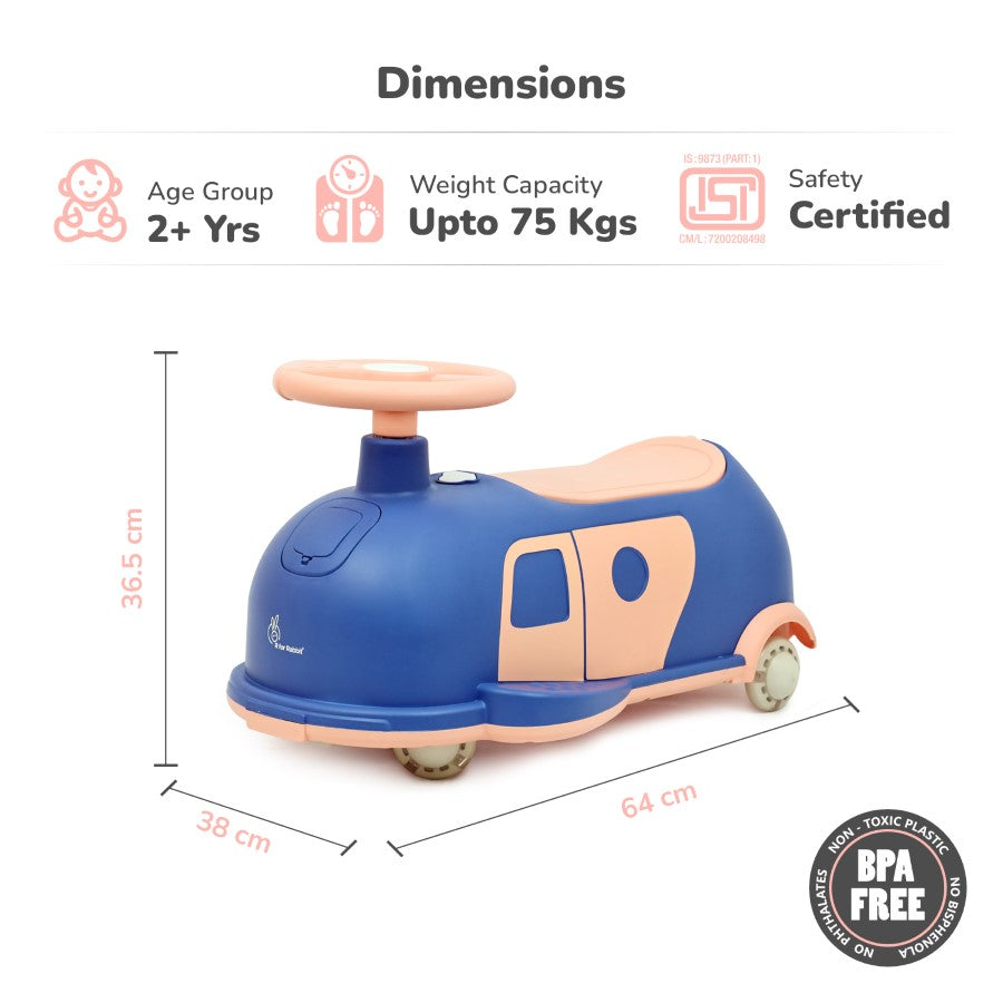 R For Rbbit Iya Iya Caravan Swing car - Blue Peach