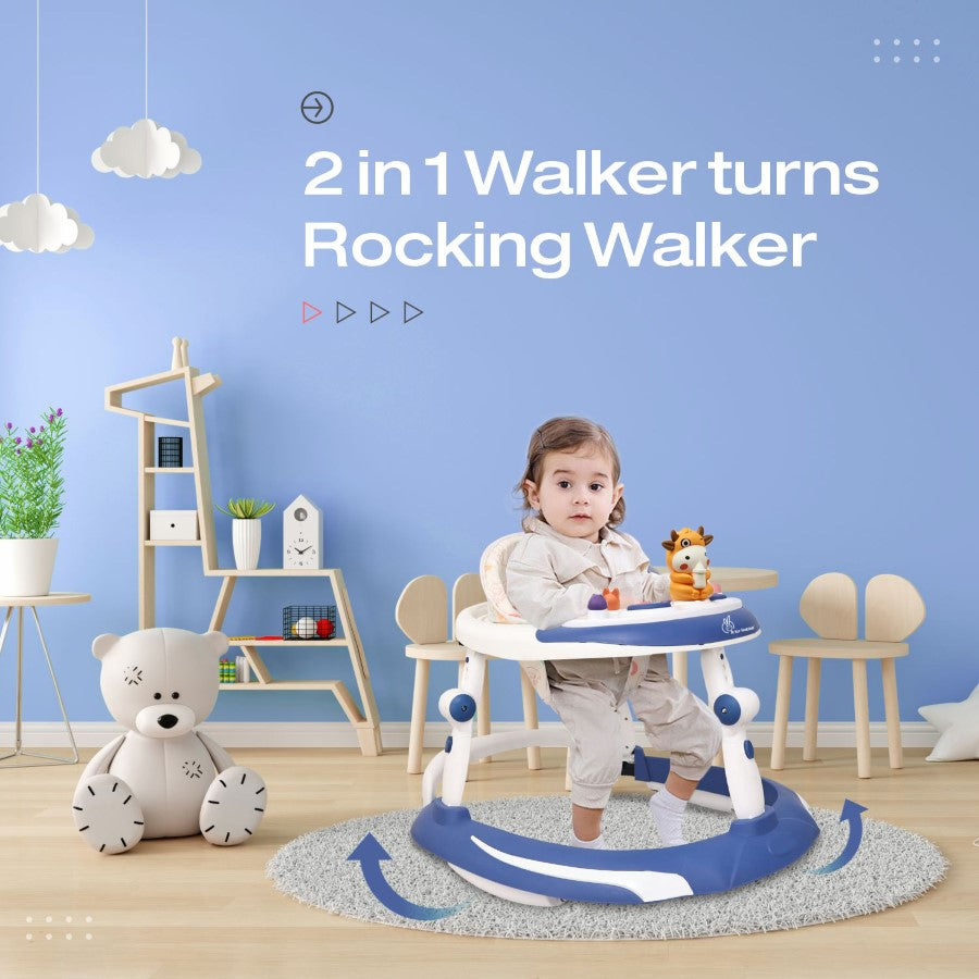 R For Rabbit Little Feet Plus Walker - Detachable Toy Music & Light Blue White