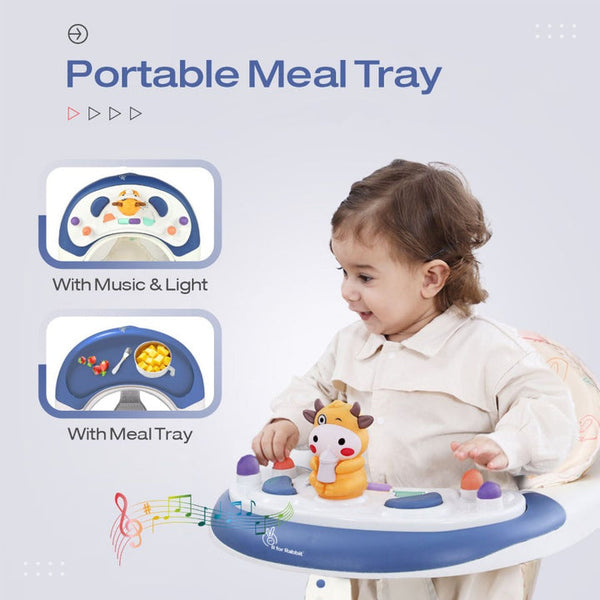R For Rabbit Little Feet Plus Walker - Detachable Toy Music & Light Blue White