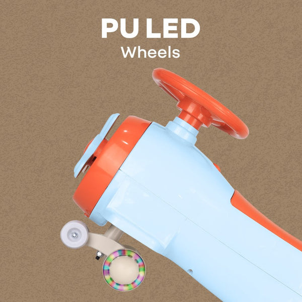 R For Rabbit Iya Iya Aero Swing Car for kids 2 in 1 Ride On - Blue Orange