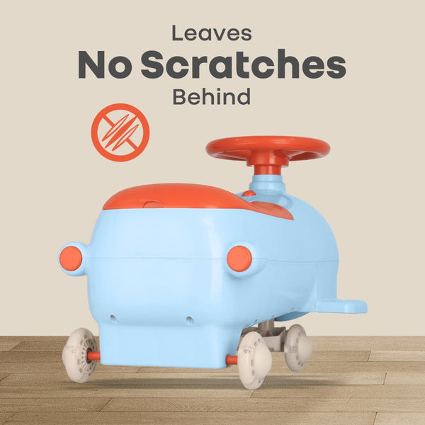 R For Rabbit Iya Iya Aero Swing Car for kids 2 in 1 Ride On - Blue Orange