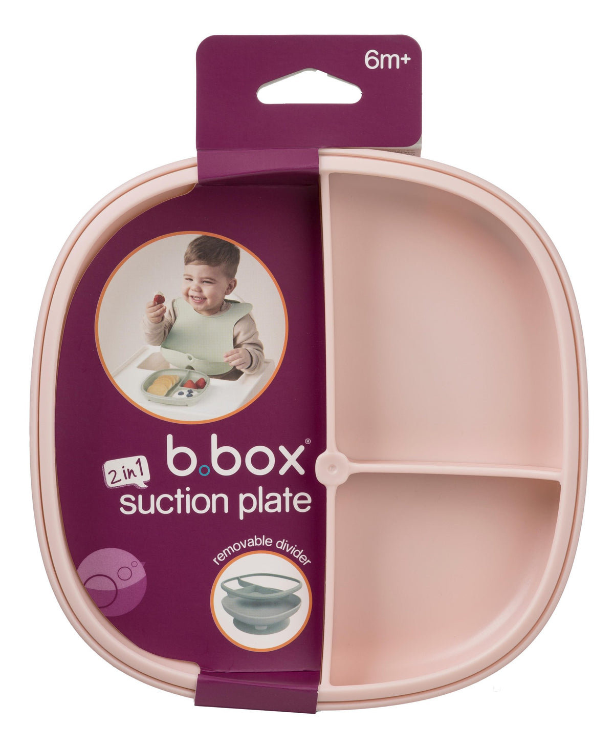 b.box 2 in 1 Divider Suction Plate 430 ml Blush