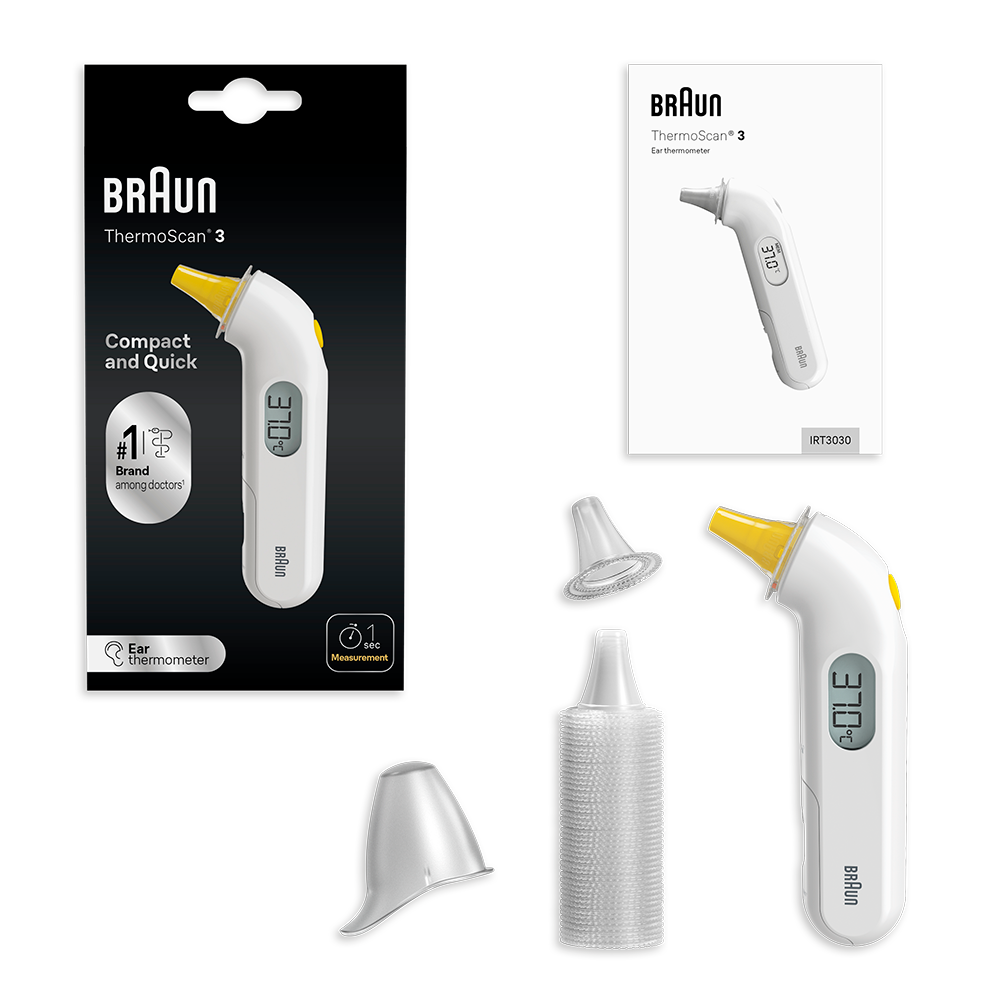 Braun ThermoScan 3 IRT3030 Ear Thermometer Compact White