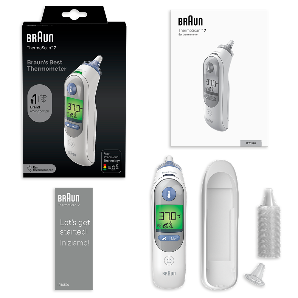 Braun ThermoScan 7 IRT6520 Ear Thermometer One Size White