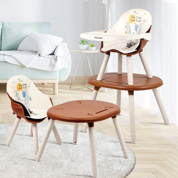 R For Rabbit Cherry Berry Tusky High Chair - Brown Cream