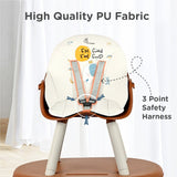 R For Rabbit Cherry Berry Tusky High Chair - Brown Cream