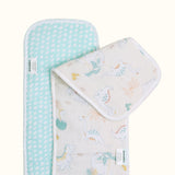 Abracadabra 4-Layer Muslin Burp Pads – D for Dino, Pack of 2