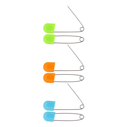 Hopop Baby Nappy Safety Pins with Lock Head Pack of 6 Multicolor