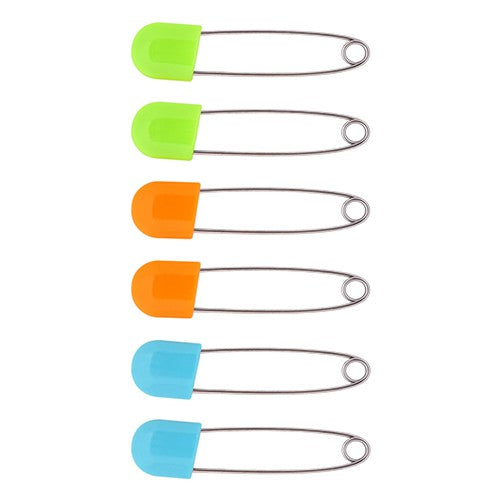 Hopop Baby Nappy Safety Pins with Lock Head Pack of 6 Multicolor