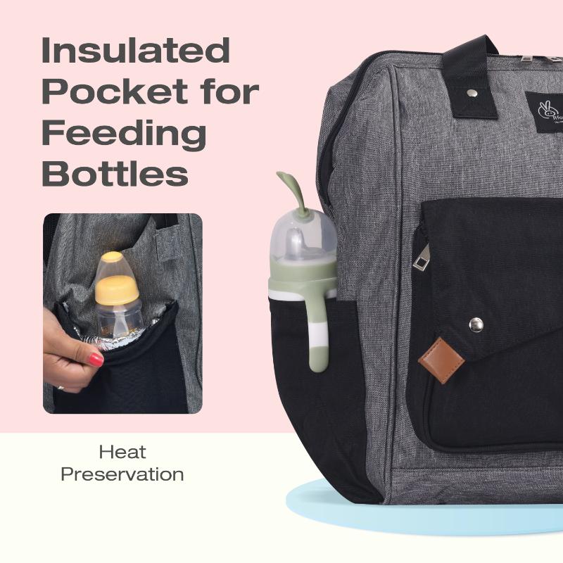 R For Rabbit Diaper Bag Caramello Delight Grey Black