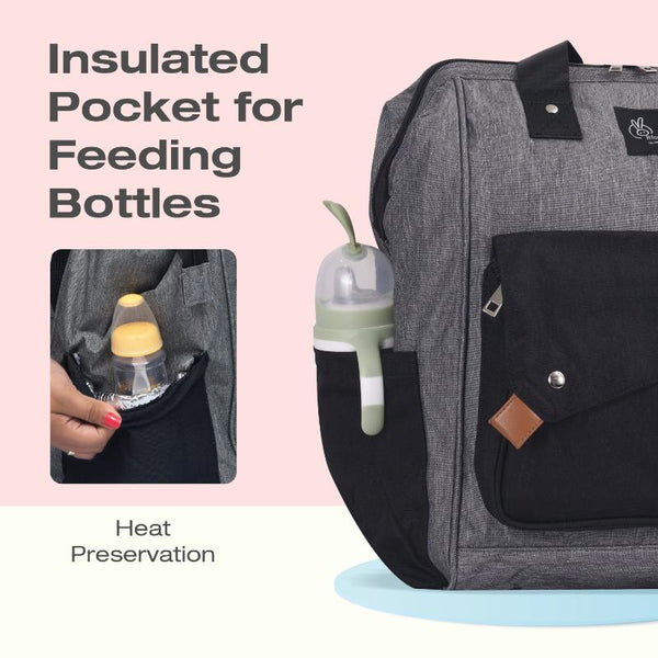 R For Rabbit Diaper Bag Caramello Delight Grey Black