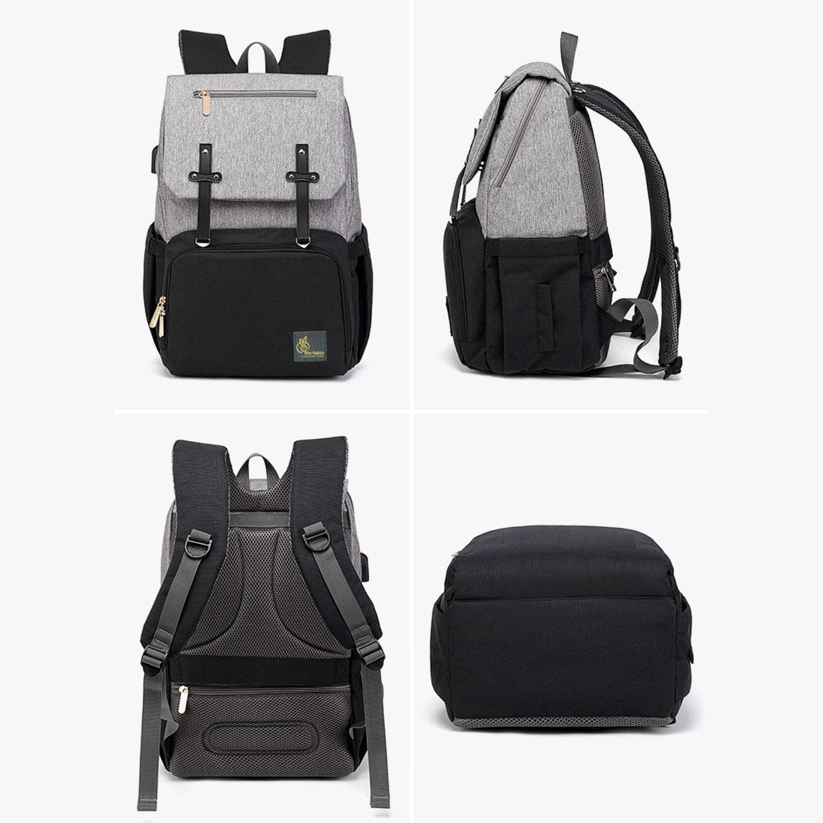 R For Rabbit Diaper Bag Caramello Smart Grey Black