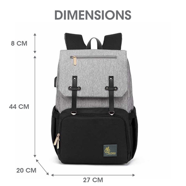 R For Rabbit Diaper Bag Caramello Smart Grey Black