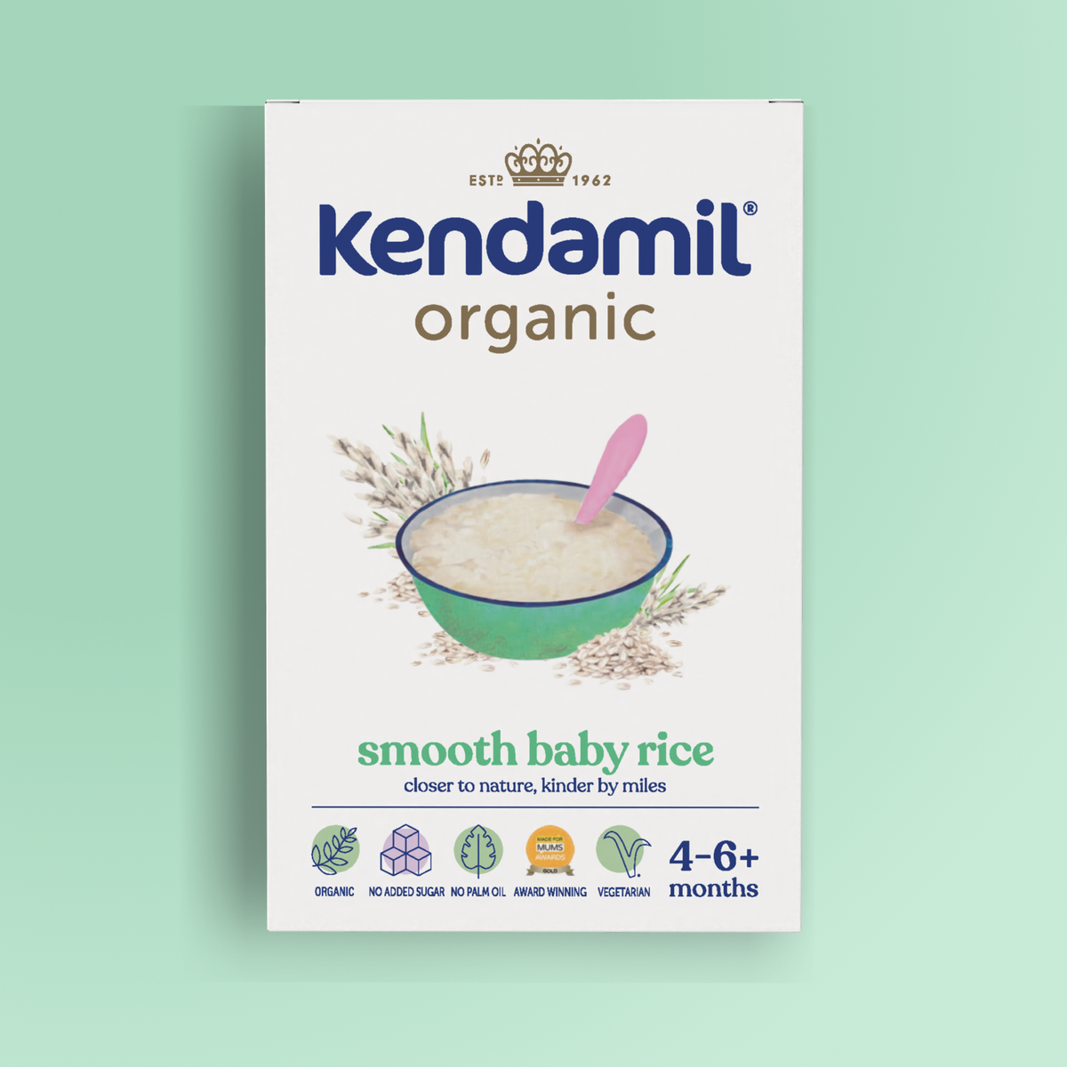 Kendamil Organic Smooth Baby Rice – 4+ Months, 120g