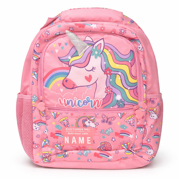 Vest School Bag For Kids 16" - Unicorn Pink