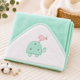 Babiano Turtle & Bird Baby Hooded Towel – Mint Green