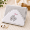 Babiano Turtle & Bird Baby Hooded Towel – Grey