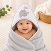 Babiano Turtle & Bird Baby Hooded Towel – Grey