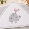 Babiano Turtle & Bird Baby Hooded Towel – Grey