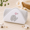 Babiano Turtle & Bird Baby Hooded Towel – Grey