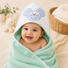 Babiano Cute Mouse Baby Hooded Towel – Mint Green