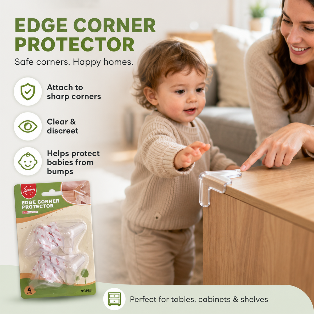 Weikang Baby Safety Clear Edge Corner Protector – Pack Of 4