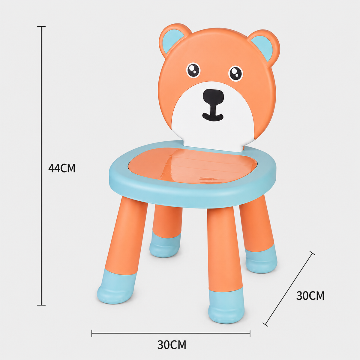 YOMH Cute Bear Kids Chair With Anti-Slip Legs - Orange & Green