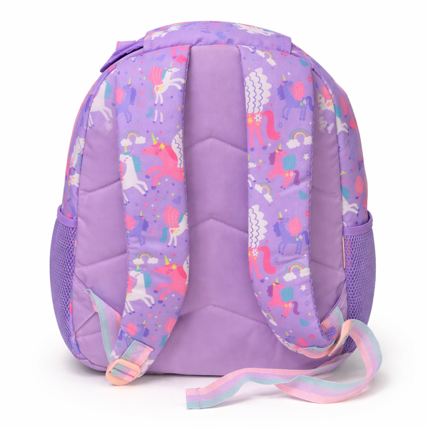 Vest School Bag For Kids With Pouch 16" - Unicorn Purple