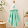 Babiano Turtle & Bird Baby Hooded Towel – Mint Green