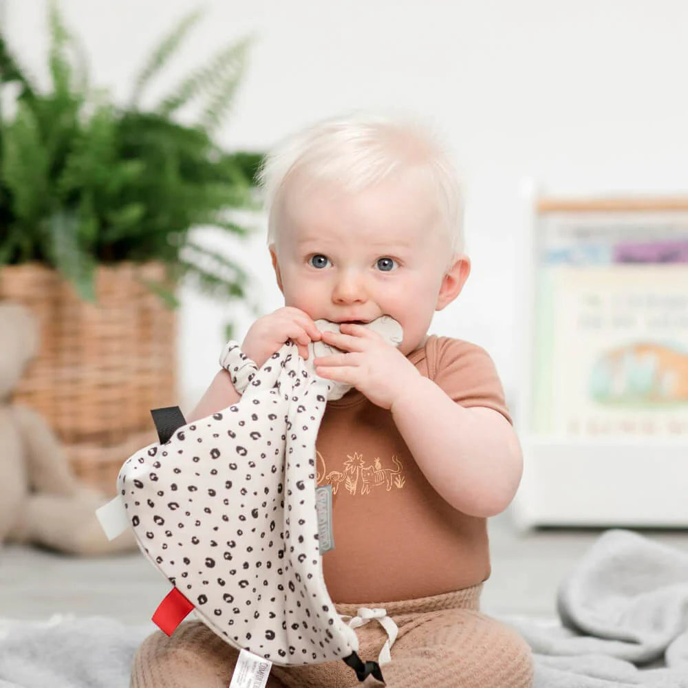 Cheeky Chompers Comfortchew Baby Comforter with Teether 30 × 44 cm Leopard Spot