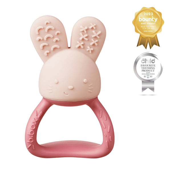 B Box Chill Plus Fill Bunny Teether - Blush Pink