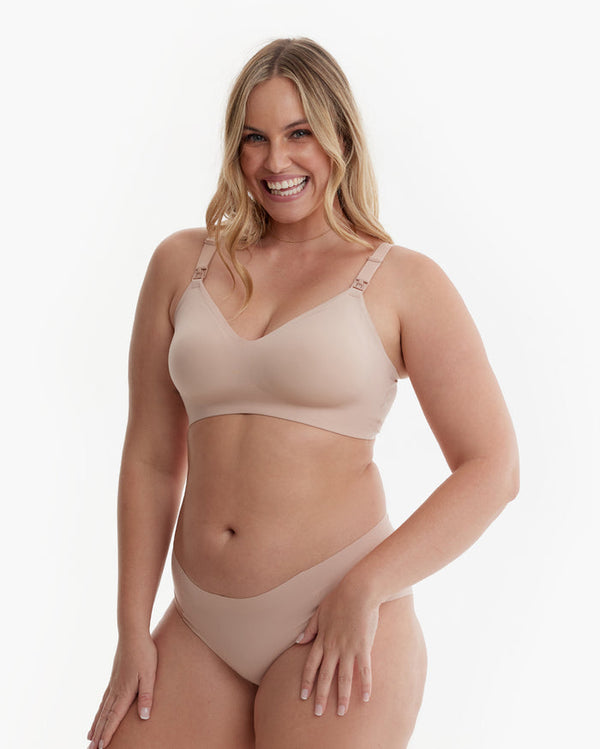 Momcozy Maternity Nursing Bra- YN21 (Beige) - Medium