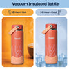Basil HydraRush Insulated Water Bottle 600ml 7–12Y – Coral Swirl