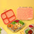 Basil Bento Quad 4-Compartment Stainless Steel Lunchbox 800 ml Coral Swirl