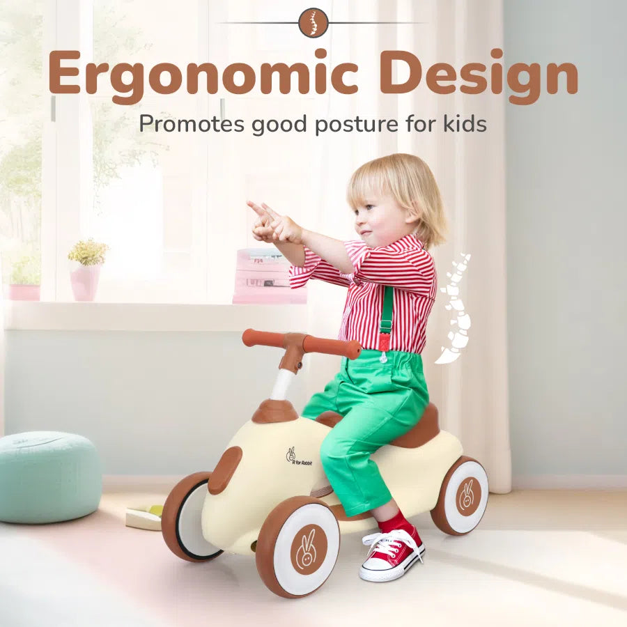 R For Rabbit Speedster Zoomy Push Ride On - Cream Brown