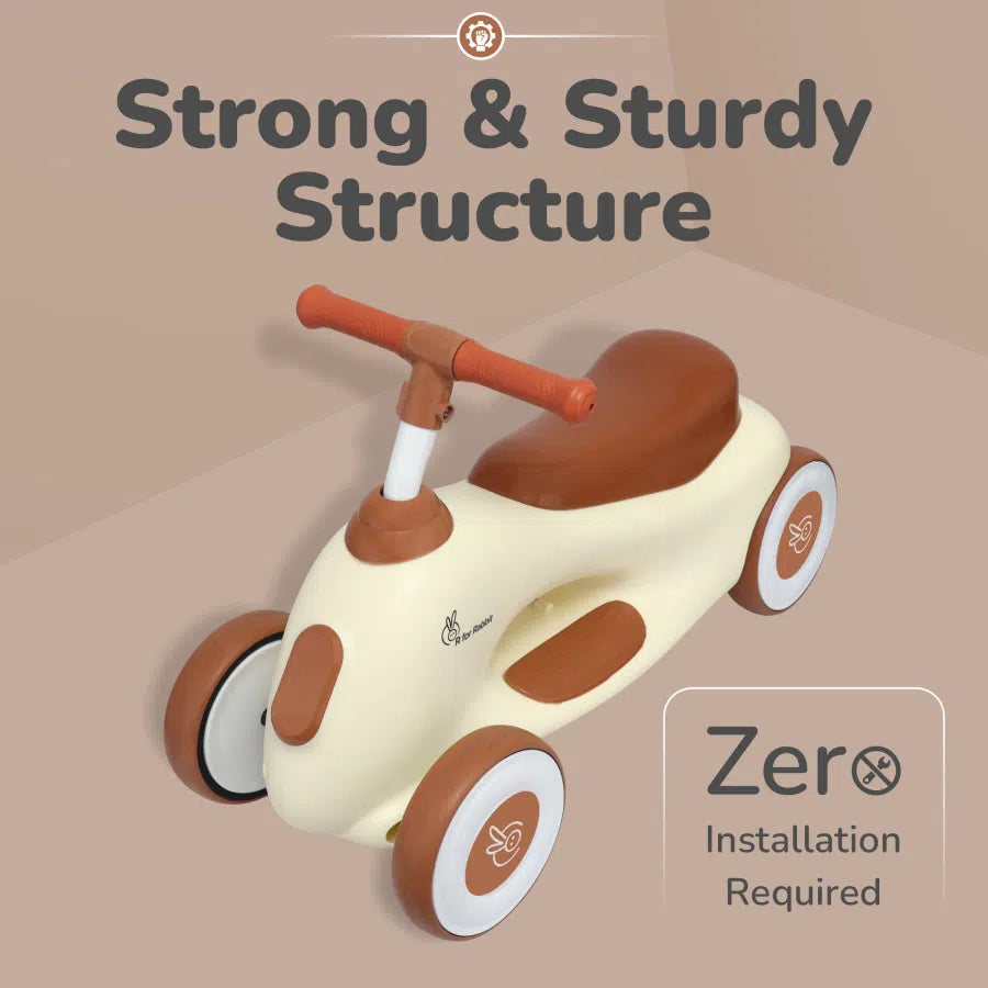 R For Rabbit Speedster Zoomy Push Ride On - Cream Brown