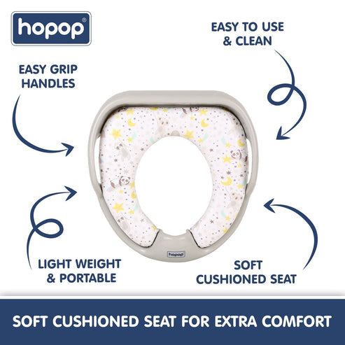 Hopop Cushioned Baby Potty Seat with Easy Grip Handles - Sleepy