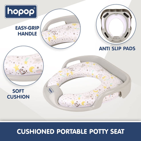 Hopop Cushioned Baby Toilet Training Seat with Handles - Sleepy