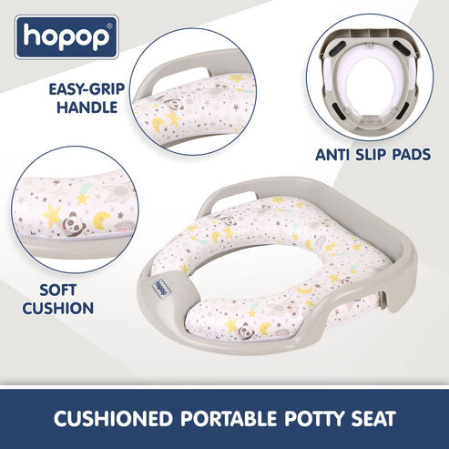 Hopop Cushioned Baby Potty Seat with Easy Grip Handles - Sleepy