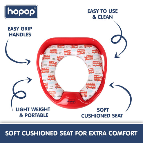 Hopop Cushioned Baby Toilet Training Seat with Handles - Bus