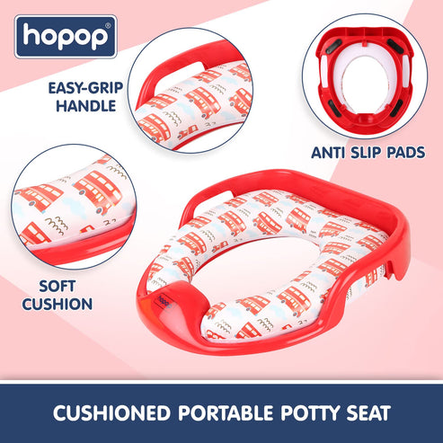 Hopop Cushioned Baby Toilet Training Seat with Handles - Bus