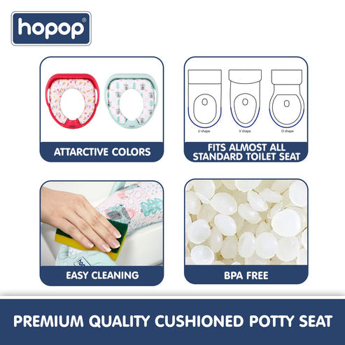 Hopop Cushioned Baby Potty Seat with Easy Grip Handles - Bus