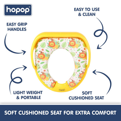 Hopop Cushioned Baby Toilet Training Seat with Handles - Lion