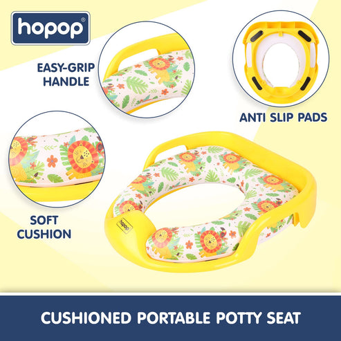 Hopop Cushioned Baby Toilet Training Seat with Handles - Lion