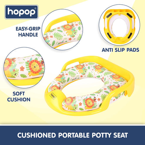 Hopop Cushioned Baby Potty Seat with Easy Grip Handles -Lion