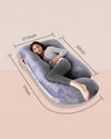 Momcozy G shaped Pregnancy Pillow Grey-Velvet