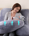 Momcozy G shaped Pregnancy Pillow Grey-Velvet