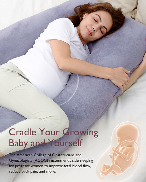 Momcozy G shaped Pregnancy Pillow Grey-Velvet